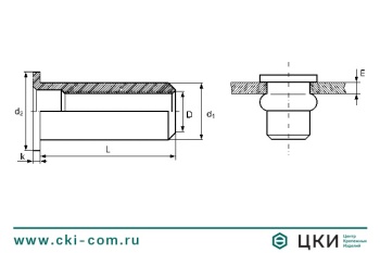 Заклепка-гайка круглая гладкая открытая с цилиндрическим буртом