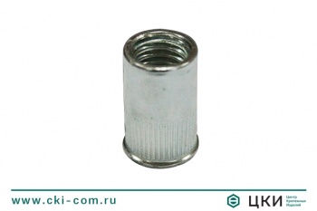 Заклепка-гайка круглая рифленая открытая с потайным буртом