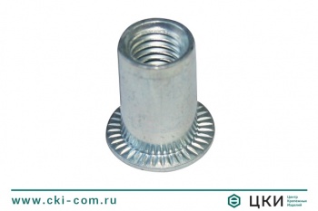 Заклепка-гайка круглая гладкая открытая с цилиндрическим буртом